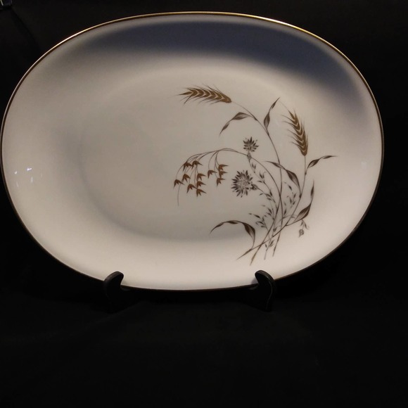 Heinrich H&G Seleb Bavaria Germany 16 inch Oval Coup Platter Black n Gold - Picture 1 of 16